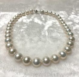 Chains Natural Pearl Necklace Fine Jewellery Round 13-14mm White Sea Pearls Hand Made Necklaces For Women Gift