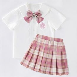 Sets Suits 2023 Teenage Girls Clothes Suit Uniform Spring Summer Children Sleeve T shirt Top Skirt 2PCS Little Girl Short Skirt 230508