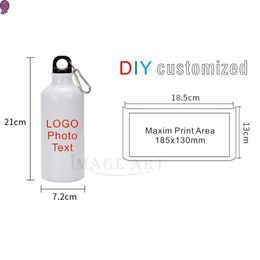 600ml Sport Bottle Diy Customized Colorful Print Photo Aluminium for Biker Hiker Travel Promotion Gifts Presents Souvenir