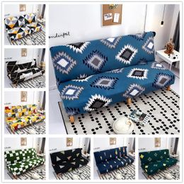Chair Covers Modern Geometric Print Folding Sofa Bed Cover Without Armrest Universal Stretch Couch Furniture Slipcover ProtectorChair