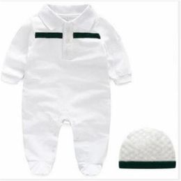 Designer algodão recém-nascido roupas de bebê conjuntos de luxo de manga longa para bebês roupas infantis meninos meninas macacões + roupas de chapéu conjunto 0-24 meses