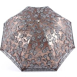 Umbrellas Princess Sunshade Parasol UV Protection Double-layer Umbrella Rainy and Sunny Foldable Embroidered Lace Umbrella 230508