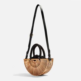 Evening Bags Ancient style creative fashion bamboo woven bag one shoulder Crossbody rattan outdoor beach environmental 230508