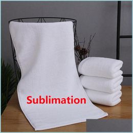 Towel Sublimation Polyester White Blank Square Handkerchief Mtipurpose Cleaning Cloth Home Decoration Drop Delivery Garden Textiles Dhxgw