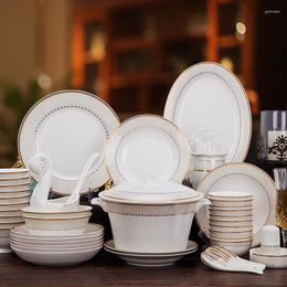 Dinnerware Sets Christmas Decorations Ceramic Tableware Set Jingdezhen Bone China Bowl Dishes 60 Pc Chinese Creative Household Gifts