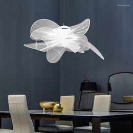 Pendant Lamps Nordic Lamp LED Petal Acrylic Lights Lighting Mesh Dining Living Room Bedroom Restaurant Decor Hanging