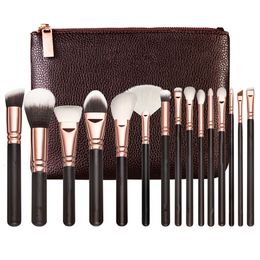 Makeup Tools MakeupBrush Set 15Pcs Quality Professional Makeup Set Eyeshadow Eyeliner Blending Pencil Cosmetics Tools With Pu Bag 230508