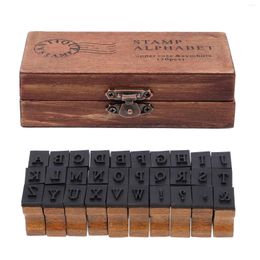 Storage Bottles Decorative Stamp Vintage Wooden Letter Po Self Inking Stampers Scrapbooking Alphabet Rubber Stamps Crafts