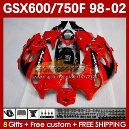 Body For SUZUKI GSXF750 GSXF600 KATANA GSXF 600 750 CC 600CC 750CC 1998 1999 2000 2001 2002 169No.18 GSX750F GSXF-600 GSXF-750 GSX600F 98 99 00 01 02 Fairing red stock