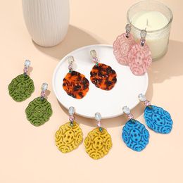 Dangle Earrings Fashion Korean Big For Women Trending Jewelry Pink Resin Bohemian Long Drop Cute Party Gifts Brincos