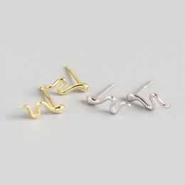 Stud Earrings WTLTC Minimal Small Snake Shaped For Women Shiny 925 Sterling Sliver Studs Cute Tiny Animal Post