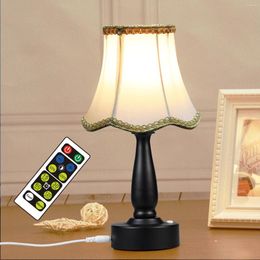 Table Lamps WRalwaysLX USB Power Small Lamp With Remote Control Warm&Cold 2W LED Dimmable Beside Desk Built In Bulb