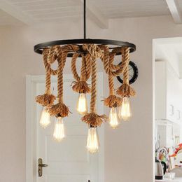 Pendant Lamps Modern Led Antique Wood Chandelier Industrial Lighting Style Deco Maison
