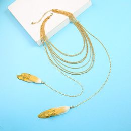 Pendant Necklaces Creative Women Necklace Long Feather Multi-layer For Fashion Jewelry Gift Accessories