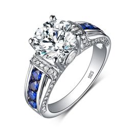 Solitaire Ring RedWood Brand 2ct Real Ring For Women Real 925 Sterling Silver 14K White Gold Plated Diamond Ring Wedding Jewellery 230508