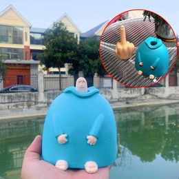 Decorative Objects Figurines Personalized Smiling Finger Table Decor Hand Erect Middle Up Ornaments Home Office Desk Figure Toys Creative Gifts 230508
