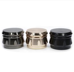 Smoking Pipes Four layer zinc alloy diamond chamfered side concave drum type cigarette grinder with a diameter of 60MM, a new type of cigarette crusher