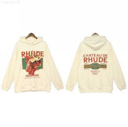 New Mens Hoodies Rhude Hooded Men Women Designer Fashion Popular Letters Printing Pullover Autumn Sweatshirts25kp