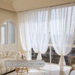 Curtain Lace 200x140cm Window Drapes French Style Bedroom Gauze Tulle Easy To Instal Home Decor