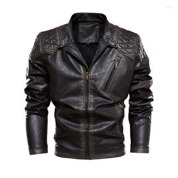 Men's Leather Fashion Cool Men Shearling Jackets Zipper Stand Genuine Coat Jacket Ultra High Quality European Size Biker