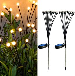 Solar Garden Lights, 10LED Starburst Swaying Light, Sway by Wind, Firefly Lights Outdoor Waterproof, Decorative Lights Yard Patio Pathway Decoration