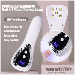 Nail Dryers Handheld Nail Drying Lamp UV LED Lamp for Nails Rechargeable Mini LED UV Lamp Nail Dryer for Gel Nails Portability Nail Art Tool 230508