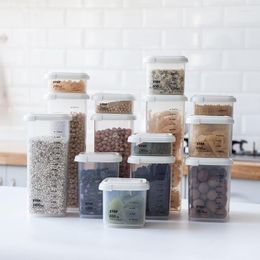 Storage Bottles Food Container Bamboo Covered High Borosilicate Sealed Glass Tank Kitchen Miscellaneous Grain Boxes