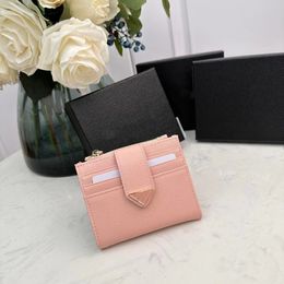 Classic Holder Pink cowhide Purse Designer high-end women's purse Credit Card Holder Purse with Box Card Bag