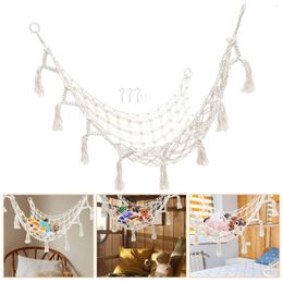 Storage Bags Hammocknet Stuffed Animal Corner Macrame Organiser Hanging S Plush Animals For Wall Mesh Dolldolls Holder