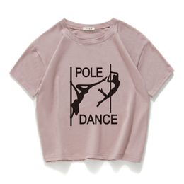 Women's T-Shirt pole dance graphic funny casual women crop top 100% cotton short T Shirt Women Camisetas Verano Mujer women clothes harajuku 230508