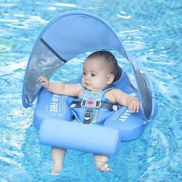 Sand Play Water Fun Mambobaby baby lies floating on the waist in the swim ring swimming pool toy swimming solid non inflatable born swimming 230506