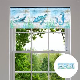 Curtain Ocean Decor Seaside Decorations Half Door Curtains Pocket Window Nautical Tier