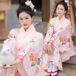 Ethnic Clothing God Girl Kimono Women Fresh Pink Gentle Improved Japanese Po Pography Materials Self Hall