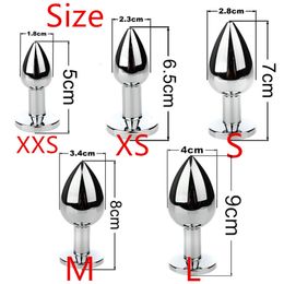 Anal Toys Anal Plug Sex Toys Stainless Smooth Steel Butt Plug Tail Crystal Jewelry Trainer for WomenMan Anal Dildo Adults Sex Shop 230508