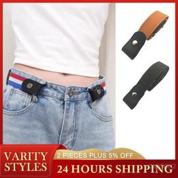 Belts Black And White Cheque Convenient Buckle Material Fabric Clothing Accessories Invisible Elastic Belt Adjustable Length