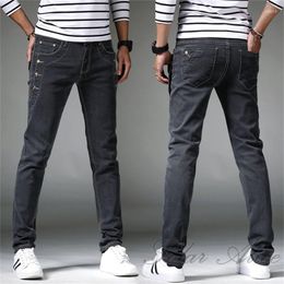 Men's Jeans 2023 Mid-Rise Slim Teen Fashion Stretch Casual Pants Pencil