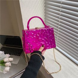 Evening Bags Transparent Acrylic Clutch Hand Fashion Lady Crossbody Shoulder Women Metal Lock Purses And Handbags Box 230508