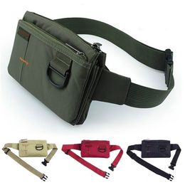 Waist Bags Men Women Nylon 4 Pockets Waterproof Waist Packs Fashion Male Wear Resistant Black Fanny Pack Messenger Shoulder Bag 230508