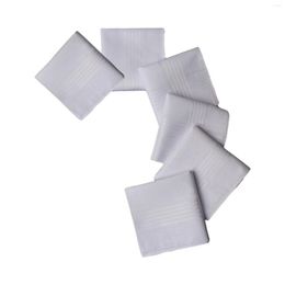 Bow Ties 6x Solid White Handkerchiefs Set Cotton Hankies Pocket Square Crafts For Grandfather Wedding Birthday Use Celebration