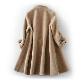 Women's Fur & Faux 2023 Real Wool Coat Sheep Shearing Outerwear Slim Thick Warm Winter Jacket Women Suede Leather Liner Jackets Female