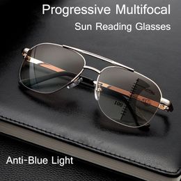 Reading Glasses Sun Multi-focal Progressive Men Women Anti Blue Ray Presbyopic Computer Optical Far Near Eyeglass 230508