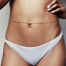 Belly Chains Sexy Body Jewelry Rhinestone Tennis Waist Chain For Women Beach Charm Bikini Belly Chain Simple Waist Chain Belt Wholesale Z0508