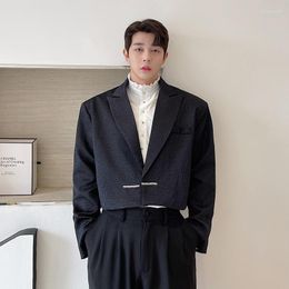 Men's Suits Net Celebrity Niche Suit Blazer Men Korean Fashion Loose Casual Short Coat Male High-end Chic Vintage Jacket Blazers