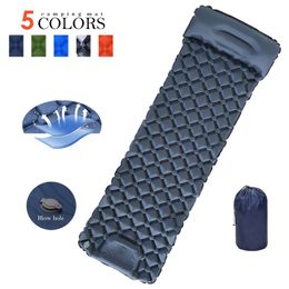 Outdoor Pads Waterproof camping sleeping pad inflatable air pad outdoor pad furniture bed ultra light pad pillow hiking trip 230506