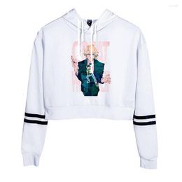 Men's Hoodies GREAT PRETENDER 2D Print Umbilical Hooded Sweater Women Sexy K-pops Harajuku