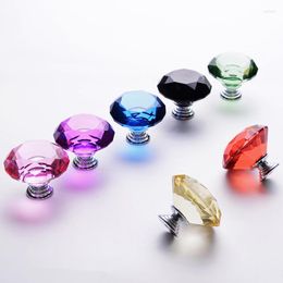 Garden Decorations Wholesale Crystal Furniture Handle Cabinet Drawer Handicraft Diamond Shape Zinc Alloy