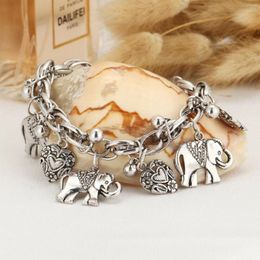 Bangle Womens Bracelets Vintage Elephant Heart Bracelet Bohemian Love Animal Tassel Anklet Charming Jewelry