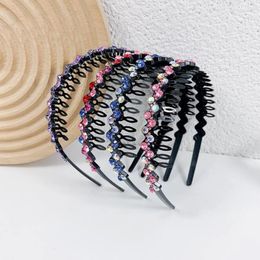 New Fashion Rhinestone Hairband For Women Narrow Side None Slip Teeth Headband Crystal RetroAll-match Hair Accessories