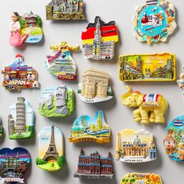 Fridge Magnets Travel world refrigerator magnets italy france japan foreign tourist souvenirs stickers home furniture P230508