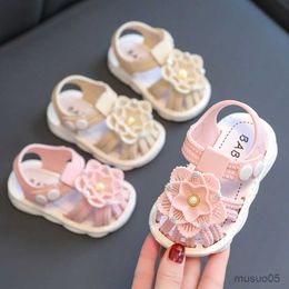 Sandals Summer Flowers Baby Kids Sandals Solid Buckle Strap Sandals For Infant Boy Girls Non Slip Toddler Children's Beach Shoes